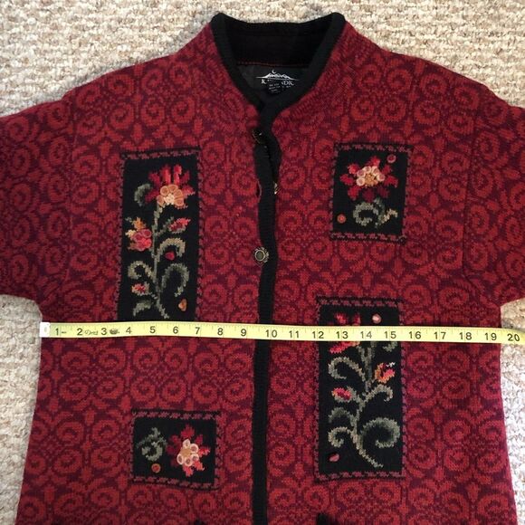 VTG Icelandic Design Knit Sweater Jacket Coat Sz M Folklore Tapestry Embroidered - Picture 11 of 14